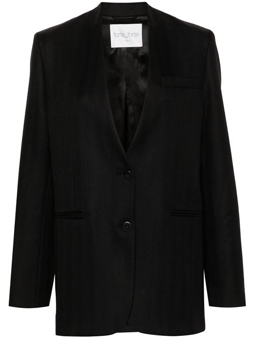 Black virgin wool jacket FORTE FORTE | 13223NERO